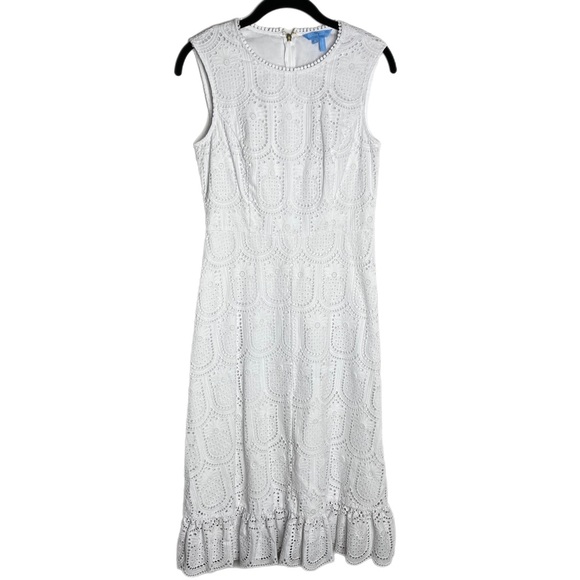 Draper James White Pineapple Eyelet Midi Dress 2 - Picture 7 of 7